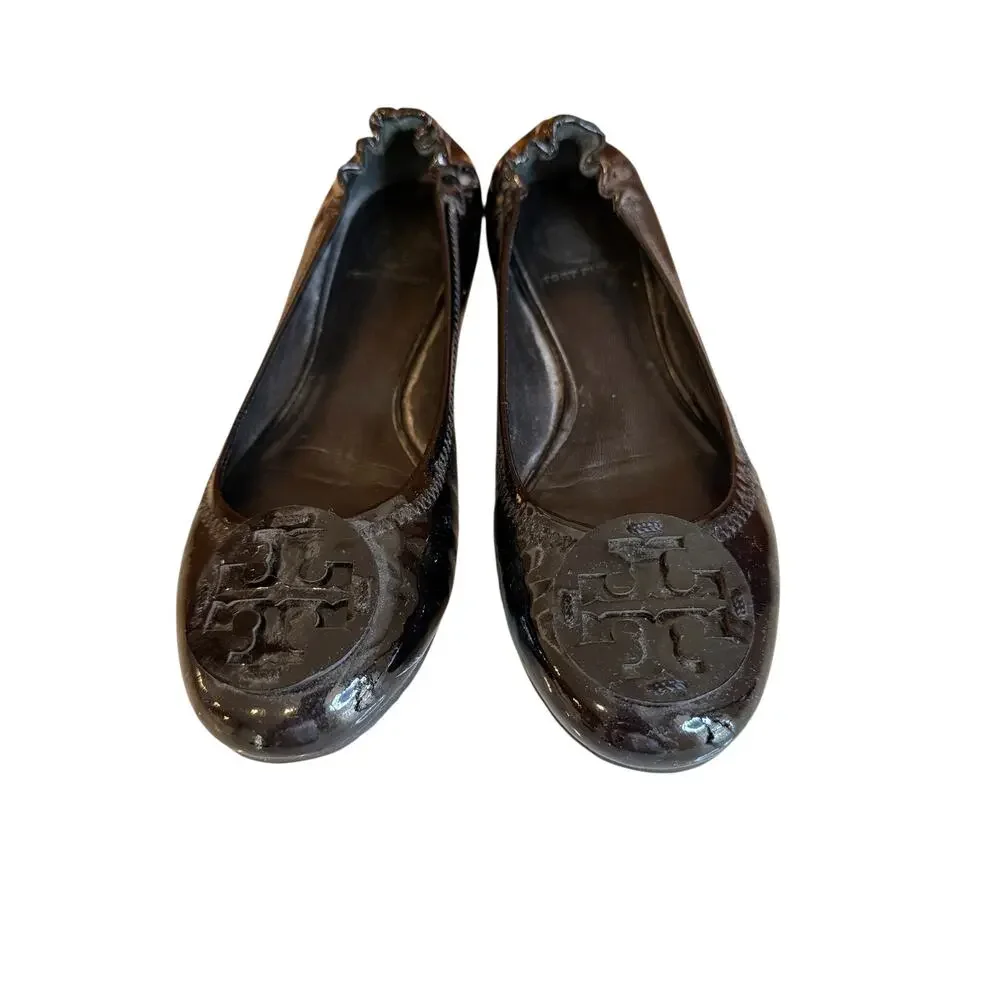 Tory Burch Reva Patent Leather Ballet Flats Black 7